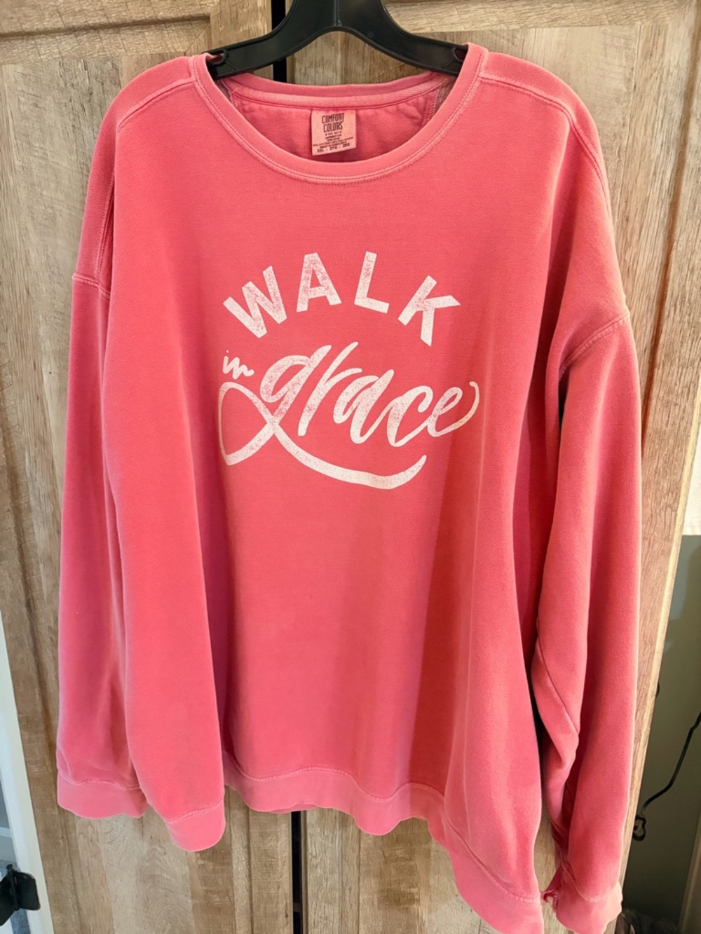Walk in Grace Coral Comfort Colors 2XL oversized Sweatshirt